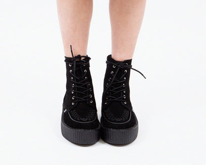 V3332 Black Suede Interlace Viva Mondo Boot Black T.U.K. Shoes