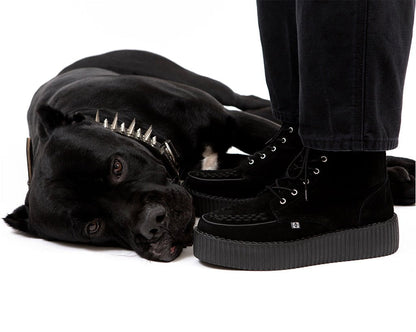 V3332 Black Suede Interlace Viva Mondo Boot Black T.U.K. Shoes
