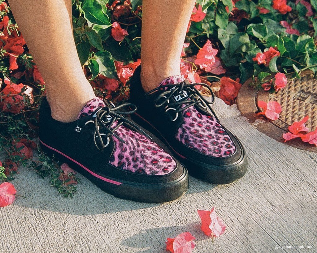 A9483 Black & Pink Leopard Sneaker Pink/Leopard T.U.K. Shoes