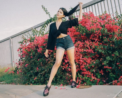A9483 Black & Pink Leopard Sneaker Pink/Leopard T.U.K. Shoes