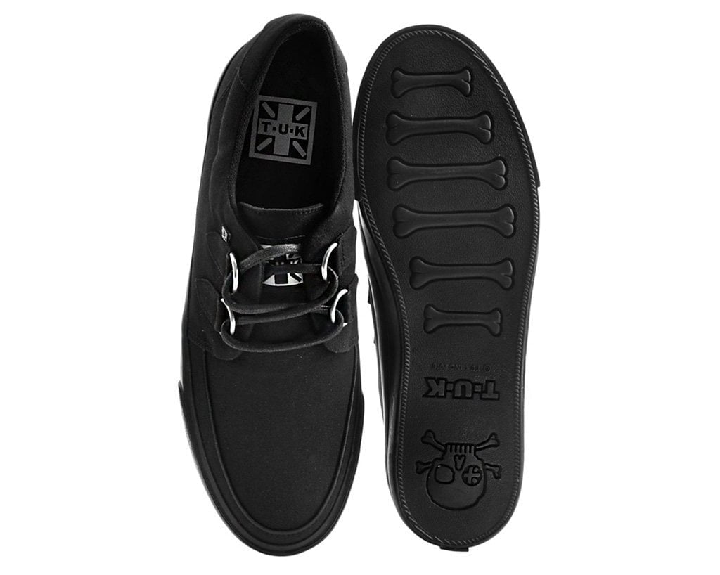 A9486 Black Basic Twill D-Ring Sneaker Black T.U.K. Shoes