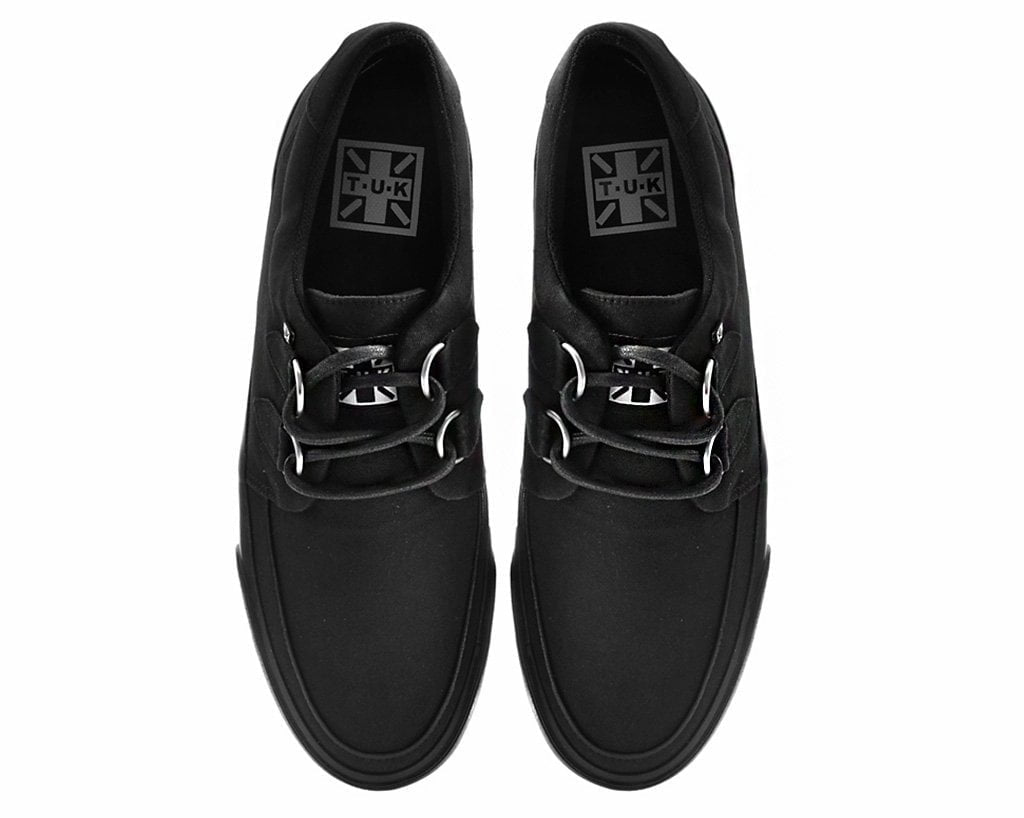 A9486 Black Basic Twill D-Ring Sneaker Black T.U.K. Shoes