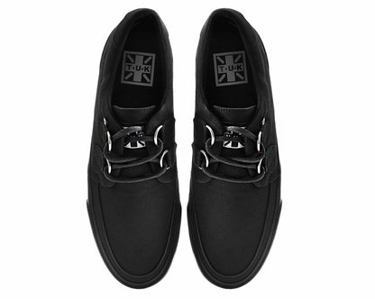 A9486 Black Basic Twill D-Ring Sneaker Black T.U.K. Shoes