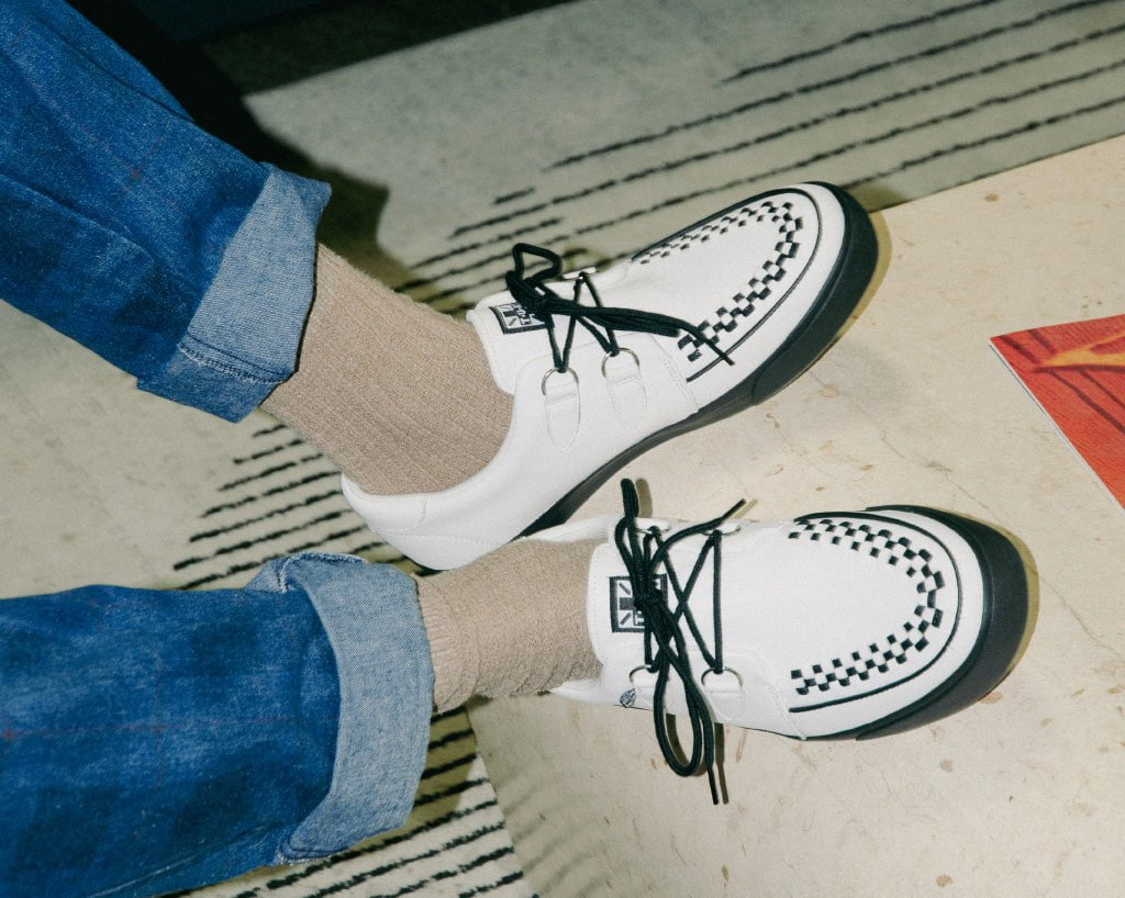 A9179 White Leather D-Ring Sneaker White T.U.K. Shoes