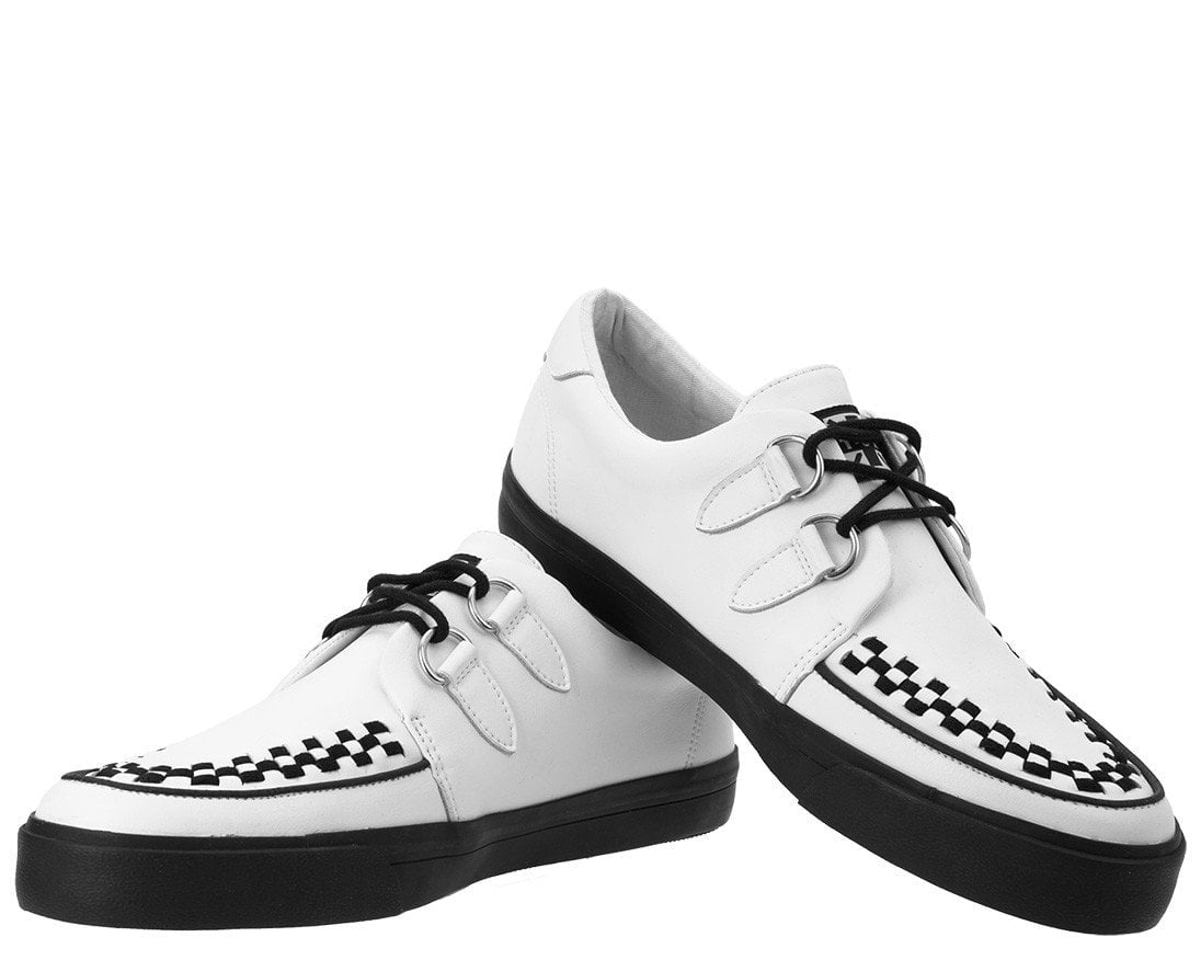 A9179 White Leather D-Ring Sneaker White T.U.K. Shoes