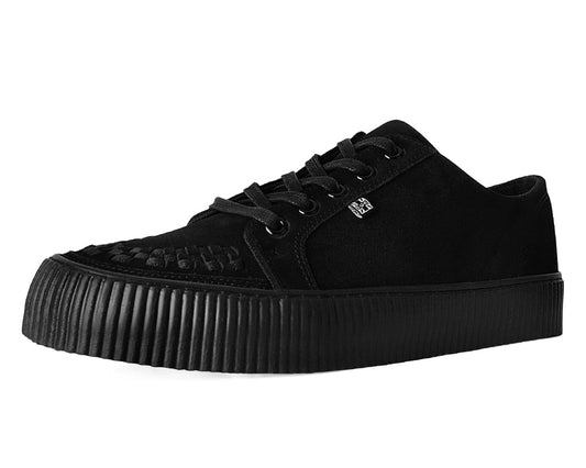 A3313 Black Suede Lace-Up Creeper Sneaker Black T.U.K. Shoes