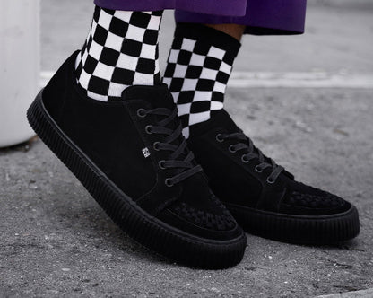 A3313 Black Suede Lace-Up Creeper Sneaker Black T.U.K. Shoes
