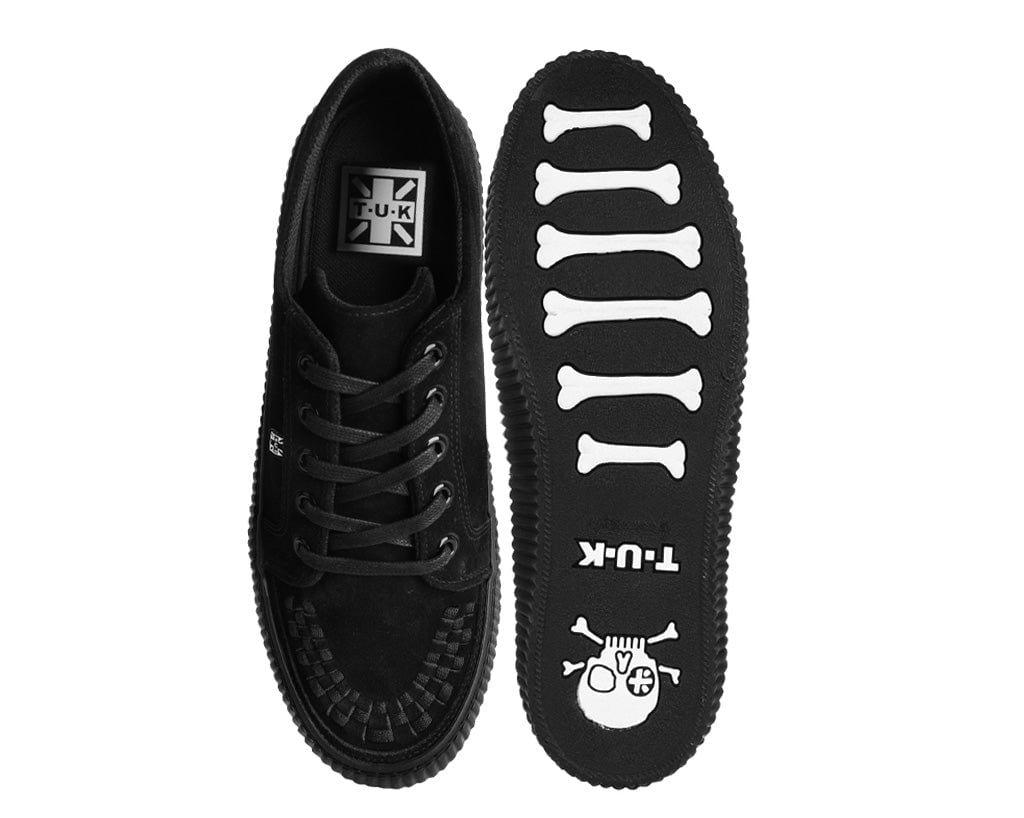 A3313 Black Suede Lace-Up Creeper Sneaker Black T.U.K. Shoes