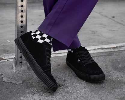 A3313 Black Suede Lace-Up Creeper Sneaker Black T.U.K. Shoes