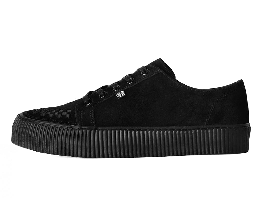 A3313 Black Suede Lace-Up Creeper Sneaker Black T.U.K. Shoes