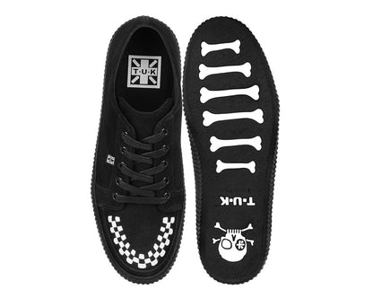 A3430 Black & White Suede Lace-Up Creeper Sneaker Black T.U.K. Shoes