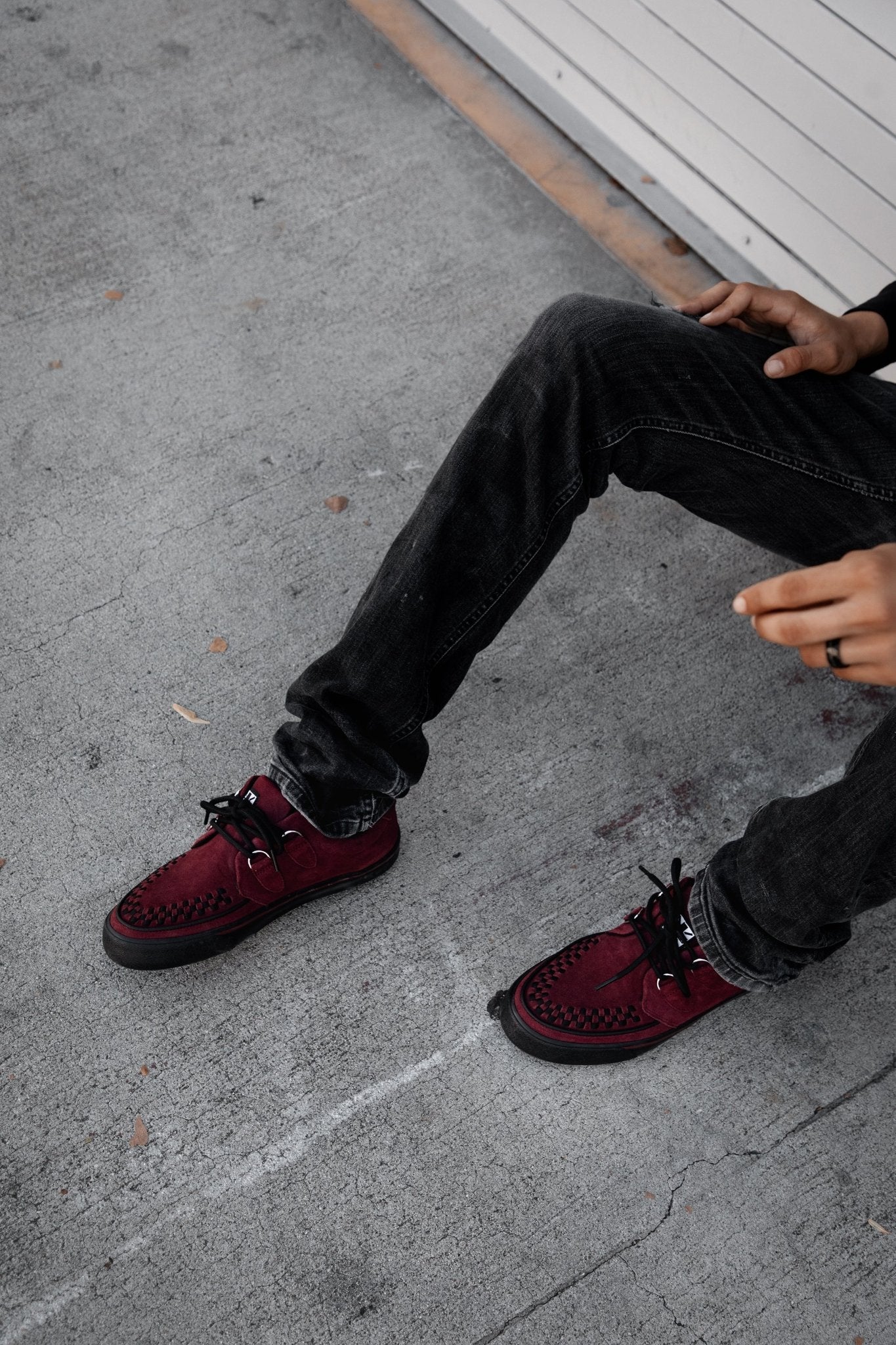 A3432 Burgundy Suede Creeper Sneaker Burgundy T.U.K. Shoes