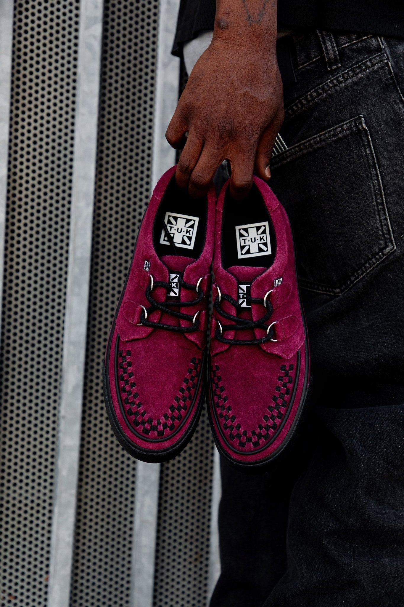 A3432 Burgundy Suede Creeper Sneaker Burgundy T.U.K. Shoes