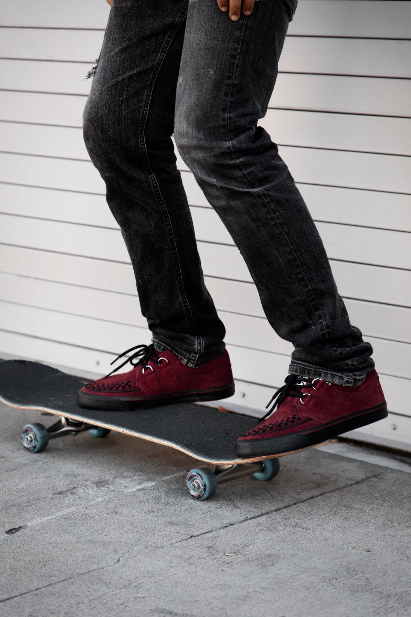 A3432 Burgundy Suede Creeper Sneaker Burgundy T.U.K. Shoes