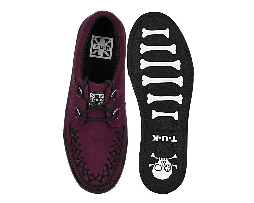 A3432 Burgundy Suede Creeper Sneaker Burgundy T.U.K. Shoes