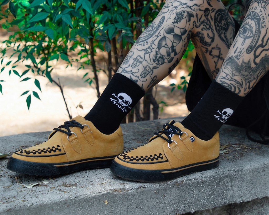 A3329 Mustard Suede Creeper Sneaker Blackmustard T.U.K. Shoes
