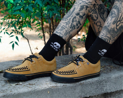 A3329 Mustard Suede Creeper Sneaker Blackmustard T.U.K. Shoes
