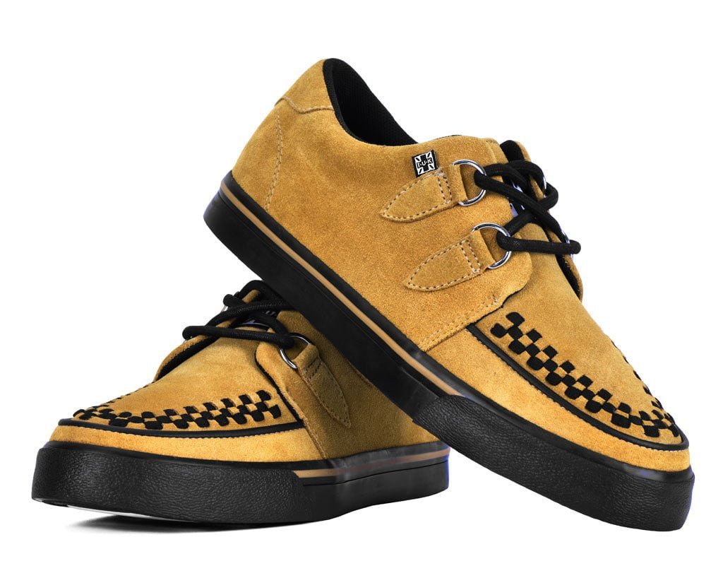 A3329 Mustard Suede Creeper Sneaker Blackmustard T.U.K. Shoes