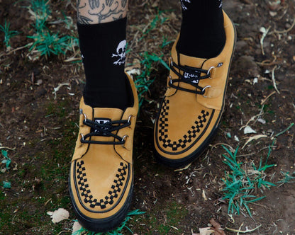 A3329 Mustard Suede Creeper Sneaker Blackmustard T.U.K. Shoes