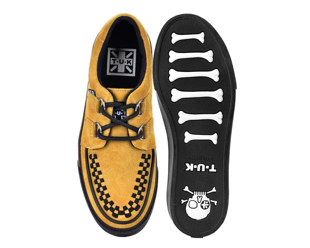 A3329 Mustard Suede Creeper Sneaker Blackmustard T.U.K. Shoes