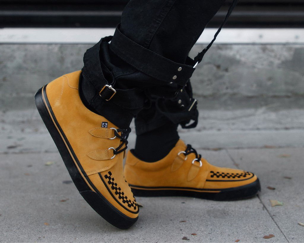 A3329 Mustard Suede Creeper Sneaker Blackmustard T.U.K. Shoes