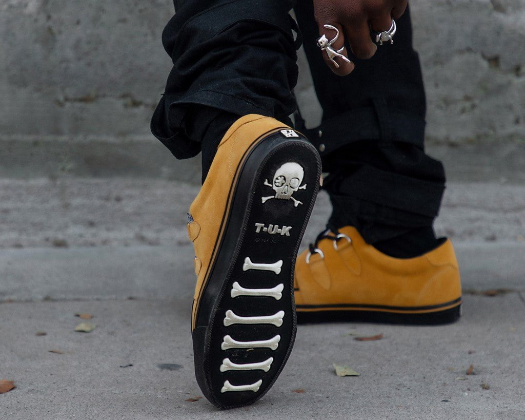 A3329 Mustard Suede Creeper Sneaker Blackmustard T.U.K. Shoes