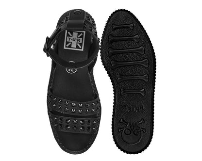 F3384L Black TUKskin Studded Ankle Strap Sandal Black T.U.K. Shoes