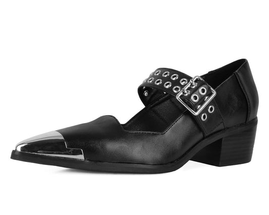 A3289L Black TUKskin Cuban Heel Mary Jane Black T.U.K. Shoes