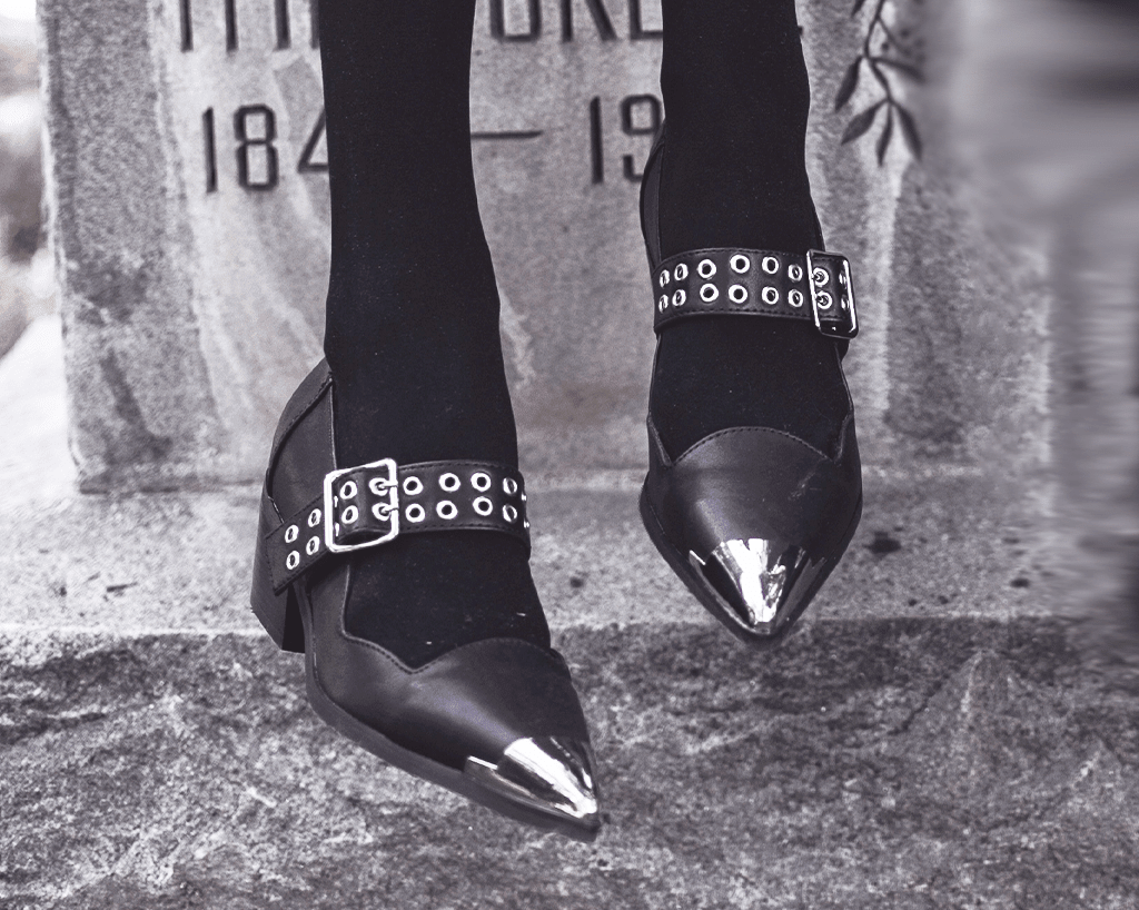 A3289L Black TUKskin Cuban Heel Mary Jane Black T.U.K. Shoes