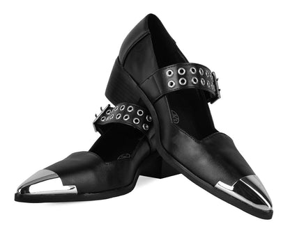 A3289L Black TUKskin Cuban Heel Mary Jane Black T.U.K. Shoes