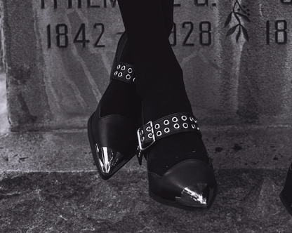 A3289L Black TUKskin Cuban Heel Mary Jane Black T.U.K. Shoes