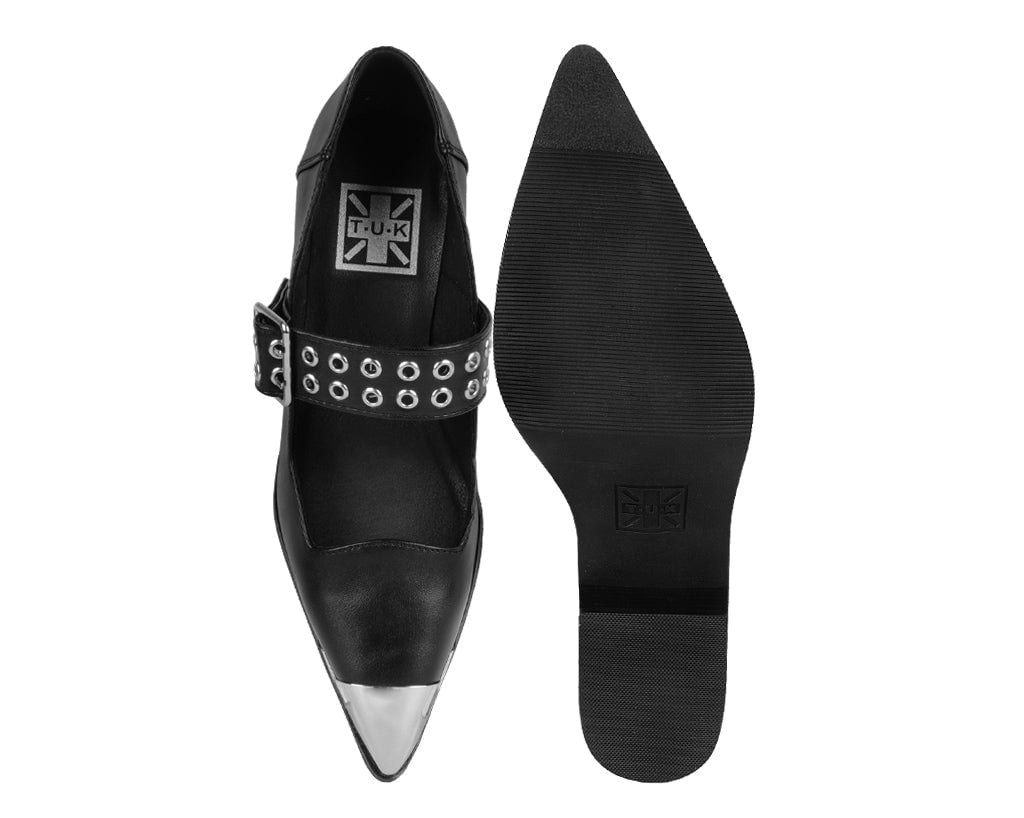 A3289L Black TUKskin Cuban Heel Mary Jane Black T.U.K. Shoes