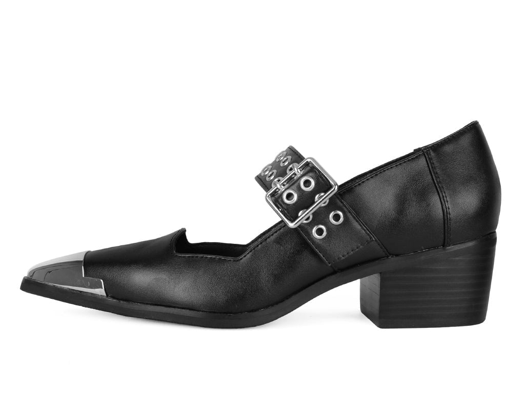 A3289L Black TUKskin Cuban Heel Mary Jane Black T.U.K. Shoes