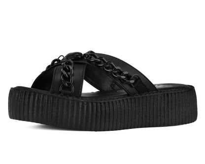 Black TUKskin Heart Chain Viva Mondo Sandal Black T.U.K. Shoes