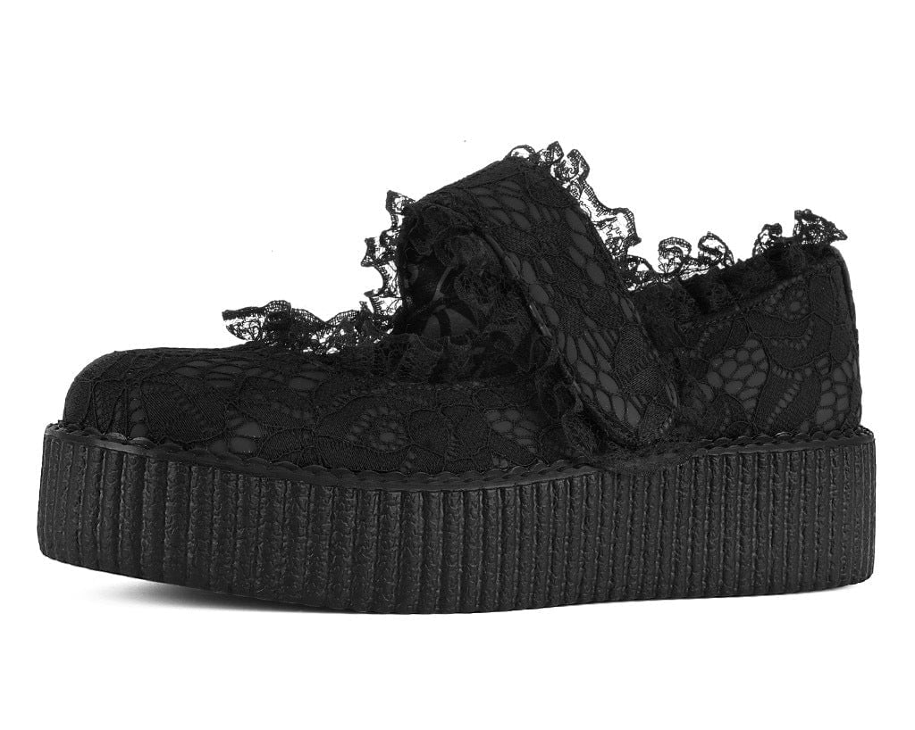 Black Ruffle Mondo Mary Jane Black T.U.K. Shoes