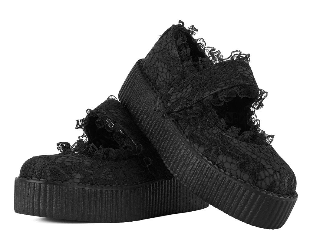 Black Ruffle Mondo Mary Jane Black T.U.K. Shoes