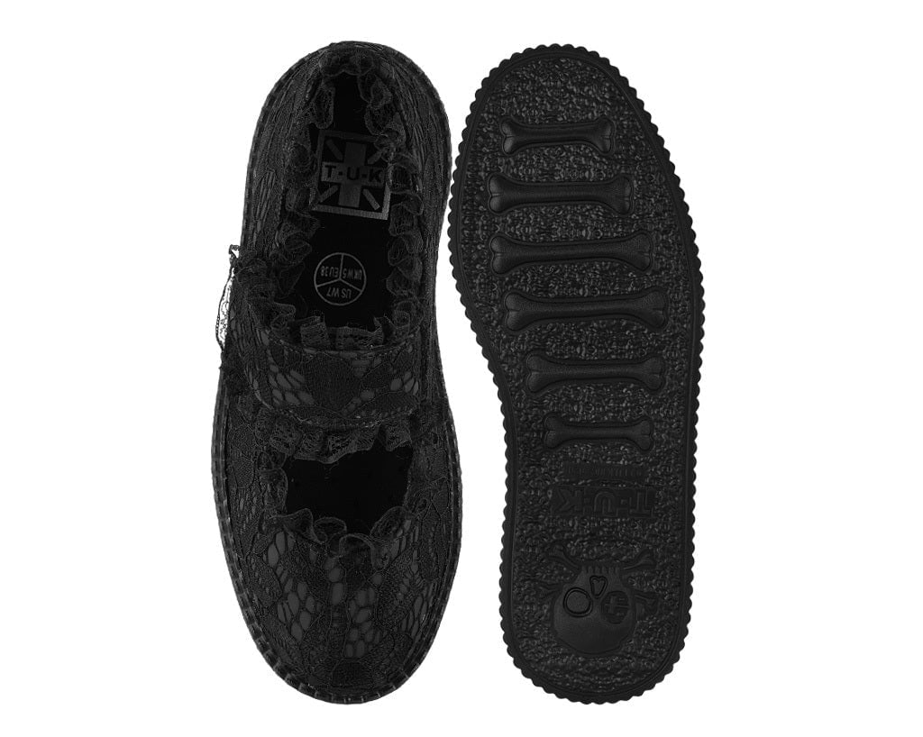 Black Ruffle Mondo Mary Jane Black T.U.K. Shoes