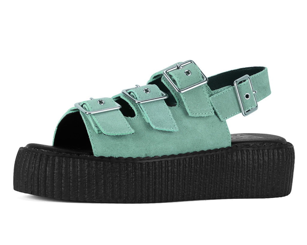 Pale Blue Suede 3 - Buckle Mondo Sandal Paleblue T.U.K. Shoes