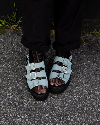 Pale Blue Suede 3 - Buckle Mondo Sandal Paleblue T.U.K. Shoes