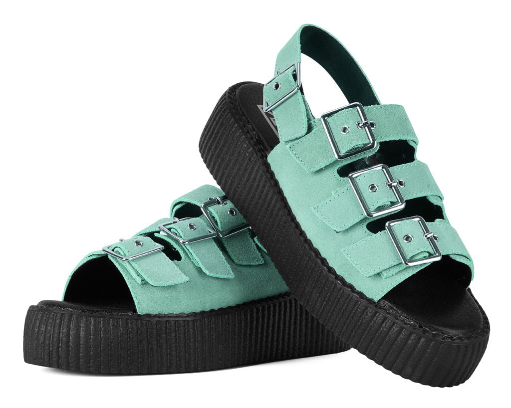 Pale Blue Suede 3 - Buckle Mondo Sandal Paleblue T.U.K. Shoes