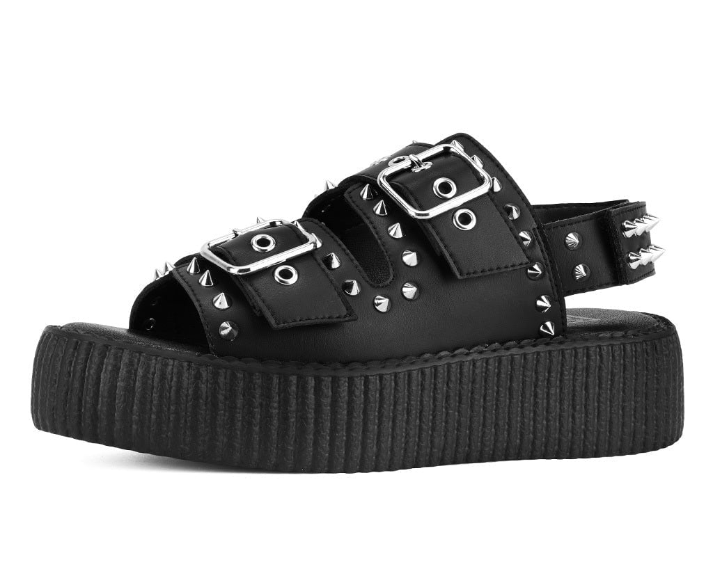 V3477L Black TUKskin Studded Viva Mondo Sandal Black T.U.K. Shoes