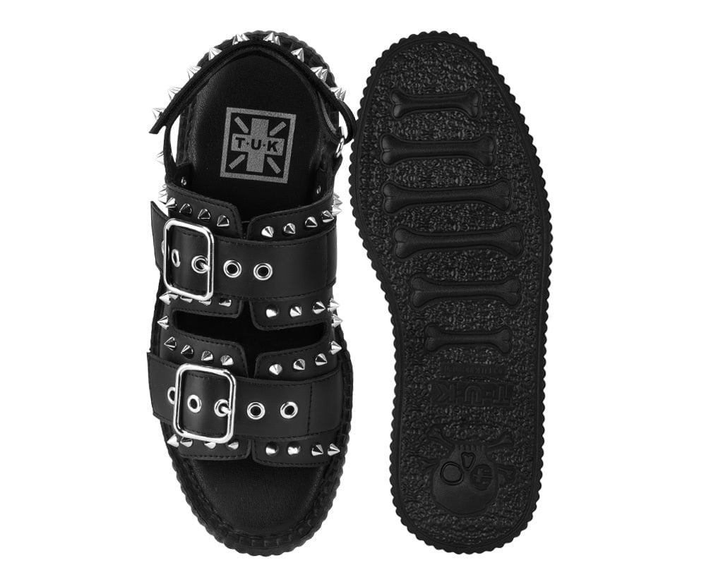 V3477L Black TUKskin Studded Viva Mondo Sandal Black T.U.K. Shoes