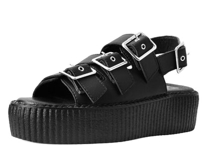 V9880L Black 3-Buckle Mondo Sandal Black T.U.K. Shoes