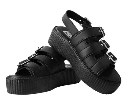 V9880L Black 3-Buckle Mondo Sandal Black T.U.K. Shoes