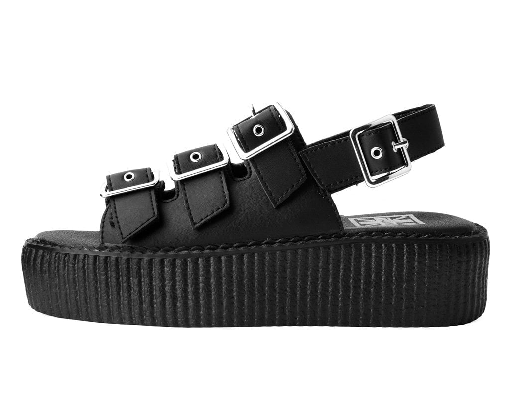 V9880L Black 3-Buckle Mondo Sandal Black T.U.K. Shoes