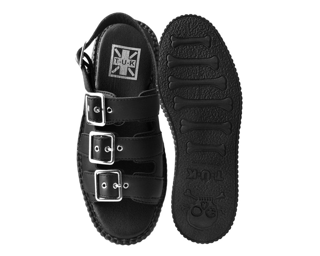 V9880L Black 3-Buckle Mondo Sandal Black T.U.K. Shoes