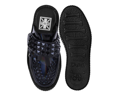 V3261L Black Rainbow Haze Studded Creeper Mule Black T.U.K. Shoes