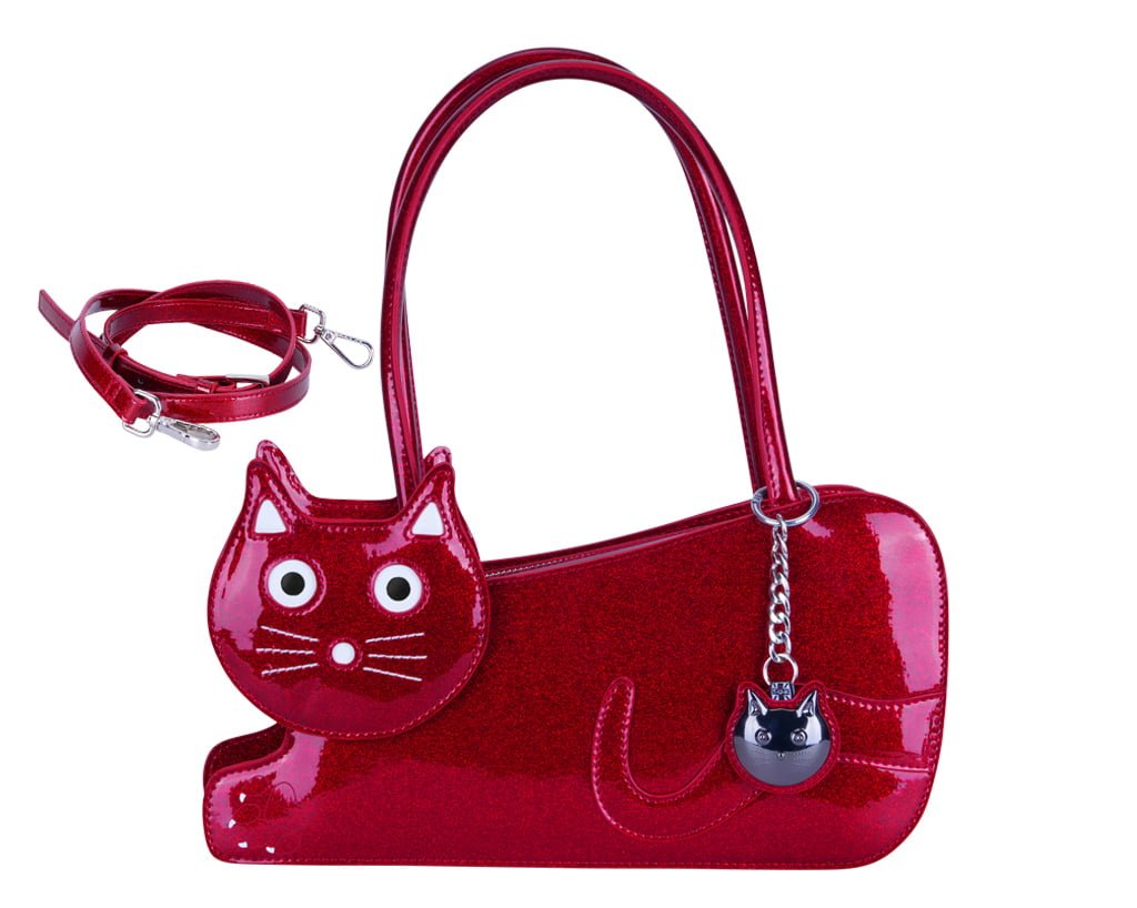 Red Glitter Kitty Handbag  T.U.K. Shoes
