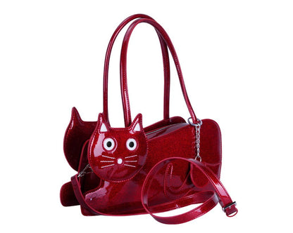 Red Glitter Kitty Handbag  T.U.K. Shoes