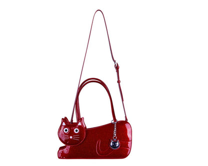 Red Glitter Kitty Handbag  T.U.K. Shoes